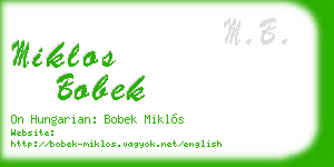 miklos bobek business card